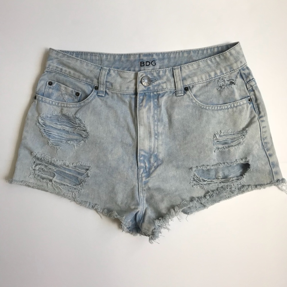 BDG High Rise Dree Cheeky Distressed Shorts 29